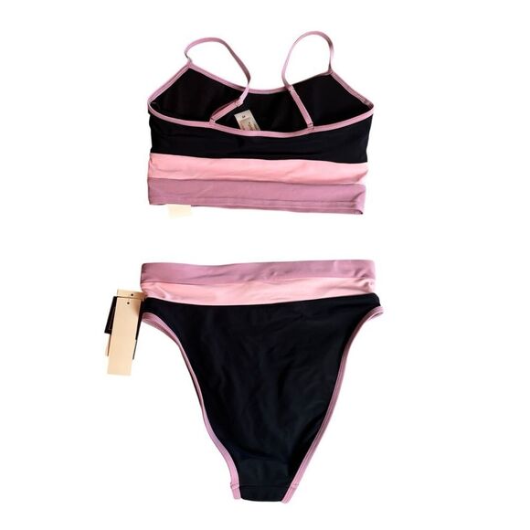 Salt + Cove Color Block Banded High Waist Bikini 2 Piece Swimsuit Size S/XS NEW - Picture 3 of 10